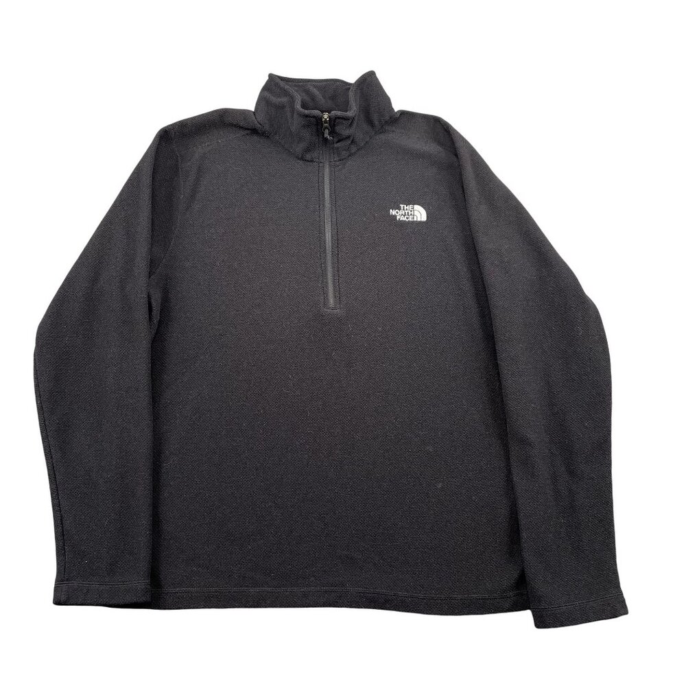the North Face Fleece Mens XL Black 1/4 Zip Pullover Winter Textured
